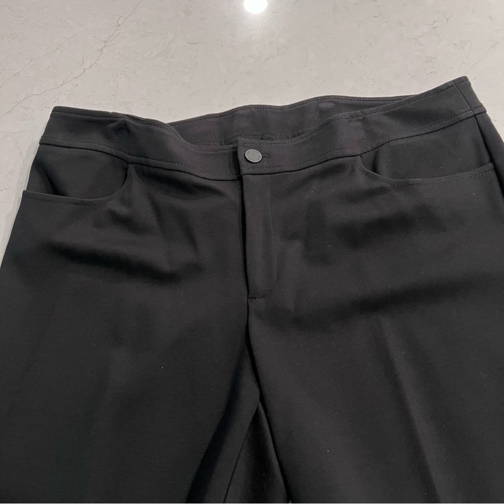 Anne Klein Black Stretch Knit Pants Classic Trousers NWOT
